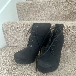 Mossimo Supply Co. Black Lace-Up Boots